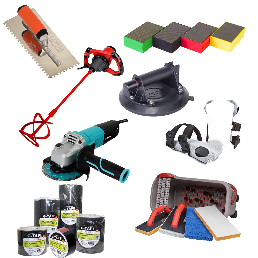 Collection of various tools and equipment on a white background
