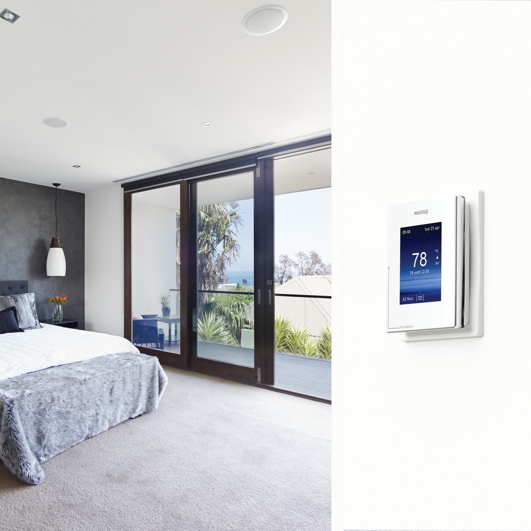 Warmup 6iE Smart WiFi Thermostat for Underfloor Heating In Bedroom