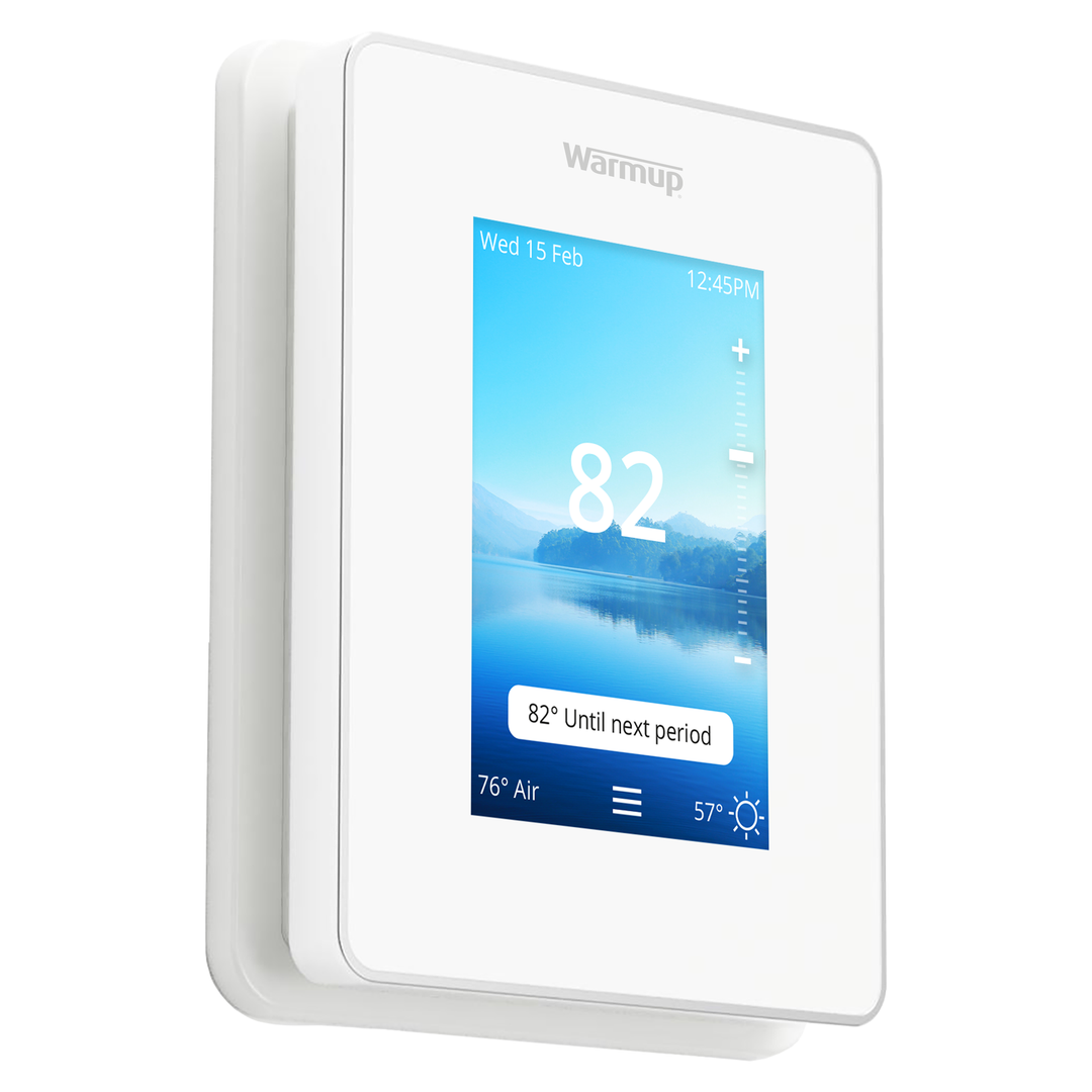 Warmup 6iE Smart WiFi Thermostat for Underfloor Heating Left Side iew