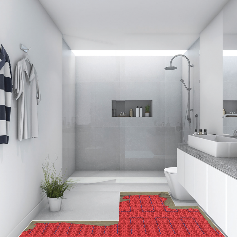 Warmup DCM-PRO Electric Floor Heating Cable Installed in Bathroom