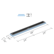 wedi Fundo Riolito Neo Modular Shower System Drain Module Diagram, 48" x 5-3/4"
