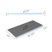 wedi Fundo Riolito Neo Modular Shower System Extension Diagram, 66-3/4" x 32"