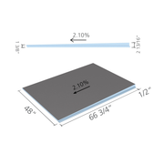 wedi Fundo Riolito Neo Modular Shower System Extension Diagram, 66-3/4" x 48"