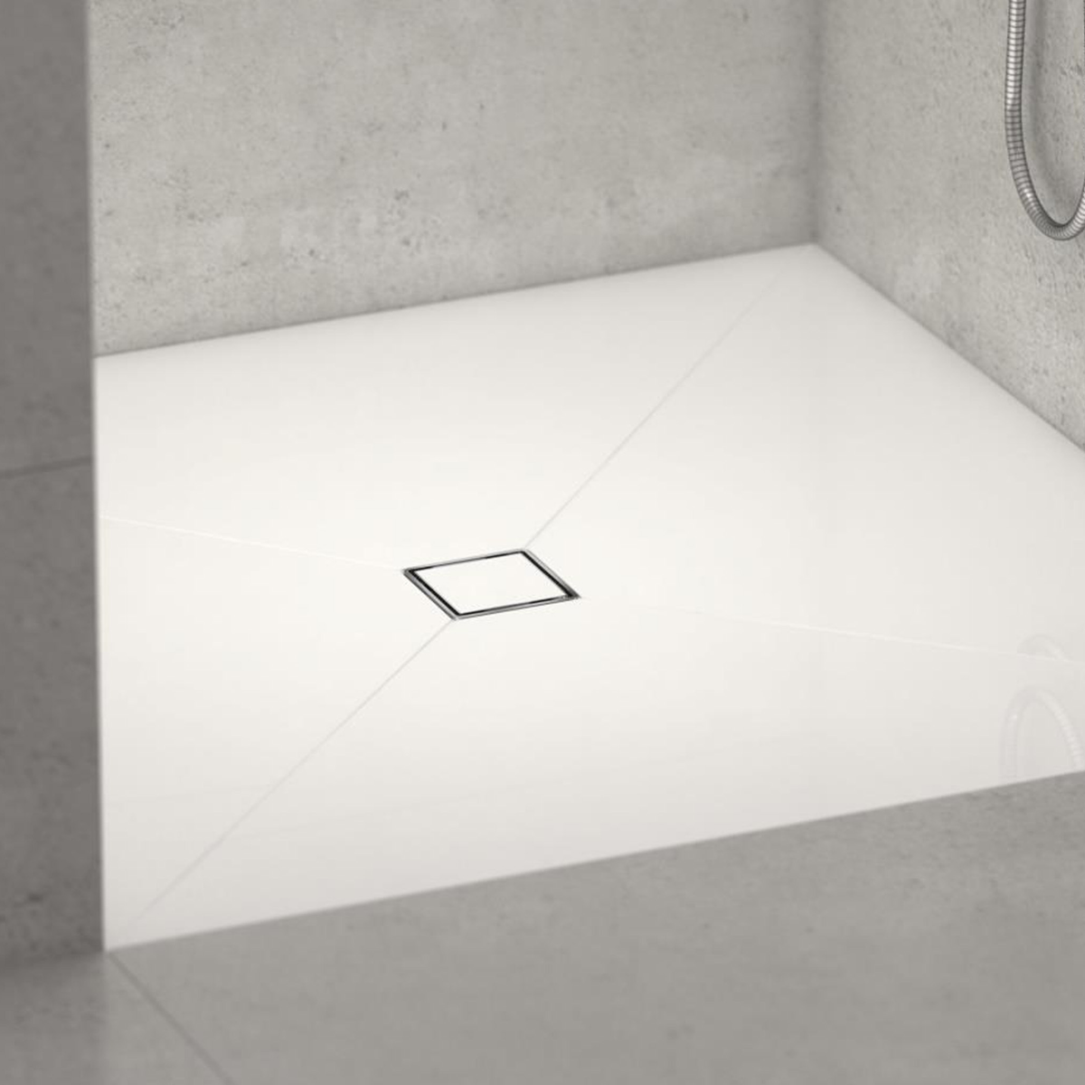 Wedi Premium Drain Cover, 1/4" Tileable Installed
