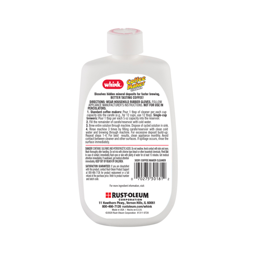 Whink Coffee Maker Cleaner - Effective Cleaning Solution