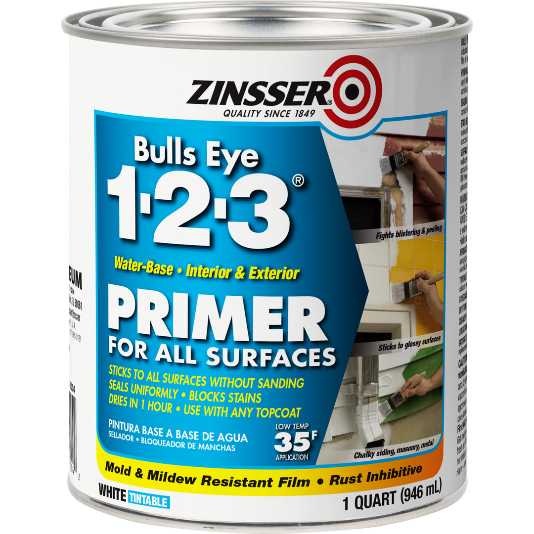 Zinsser Bulls Eye 1-2-3 Primer - High-Quality Primer for All Surfaces