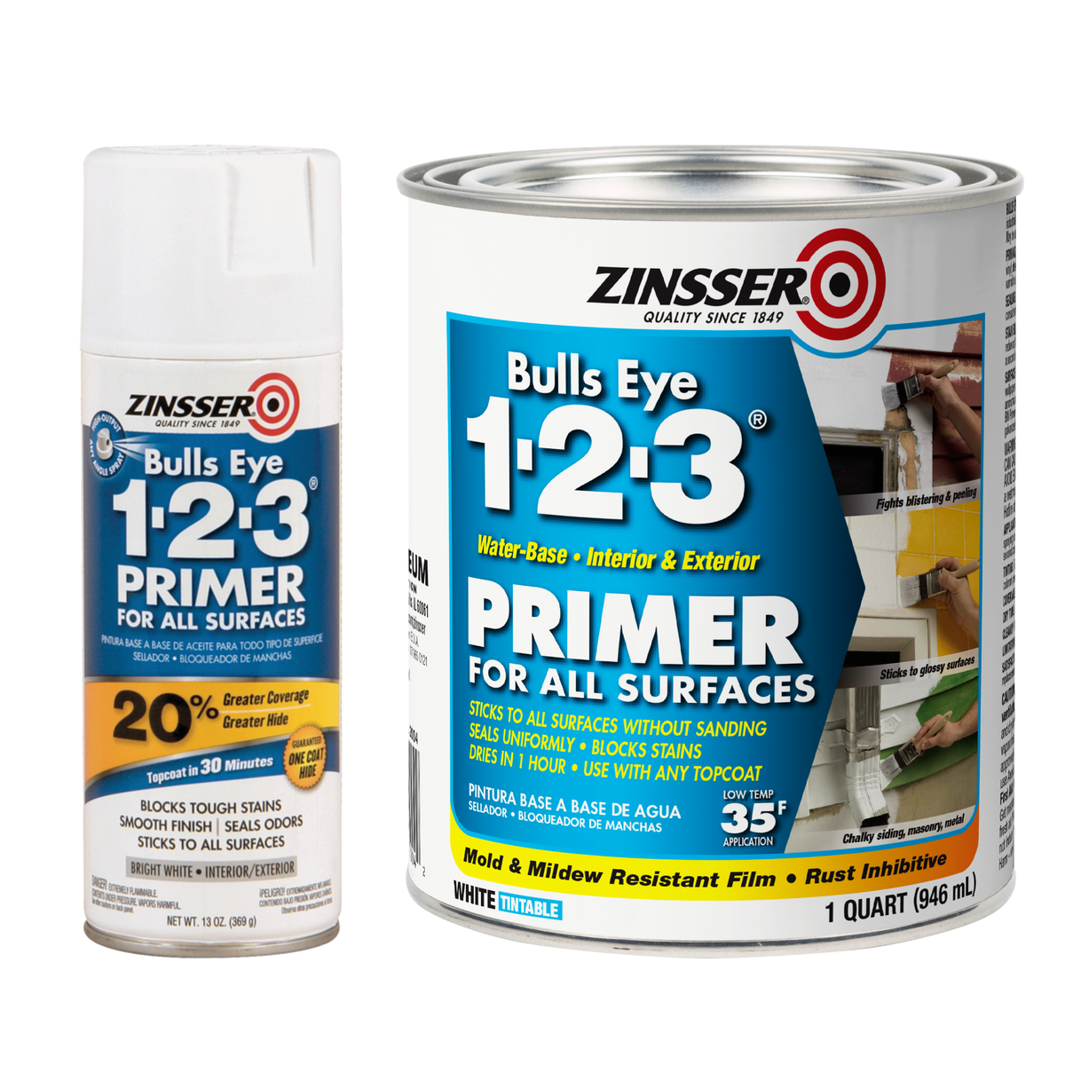Zinsser Bulls Eye 1-2-3 Primer - High-Quality Primer for All Surfaces