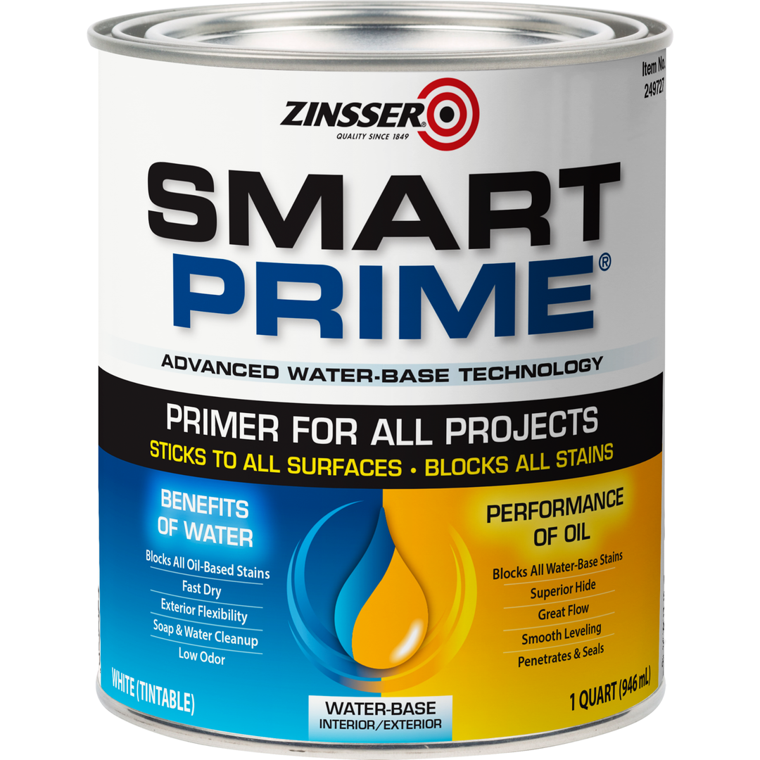 Zinsser Smart Prime Quart Can - Superior Primer for Professional Use